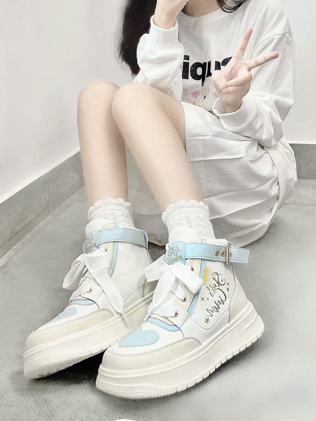 pastel kawaii platform sneakers