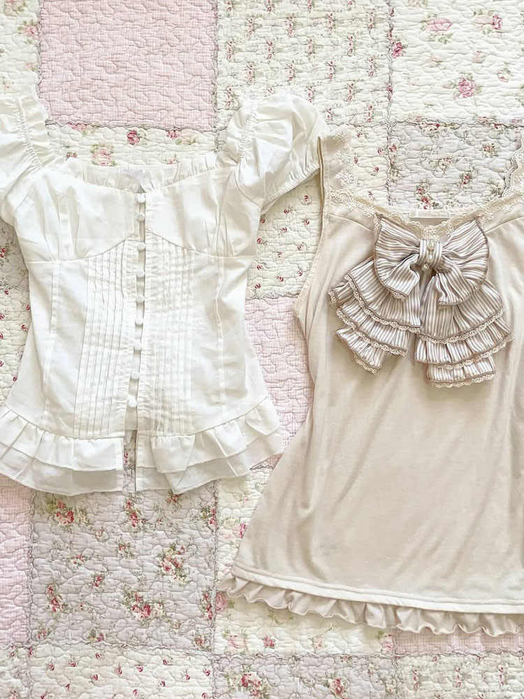 Retro White Bow Top