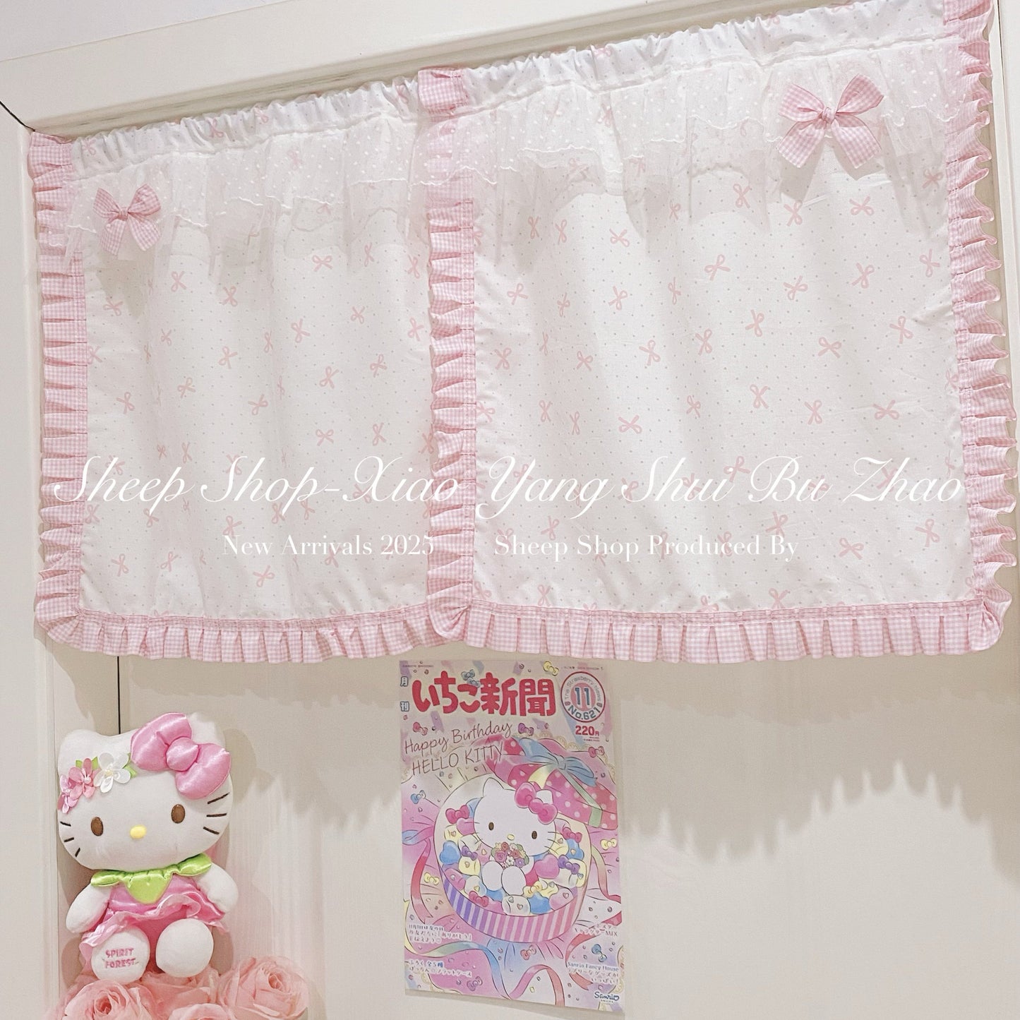 【Berryberry Manor】Pink bow lace curtain