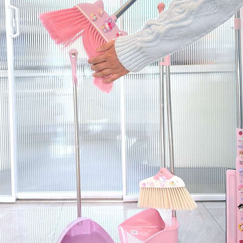 Cute Cartoon Foldable Broom and Dustpan Set