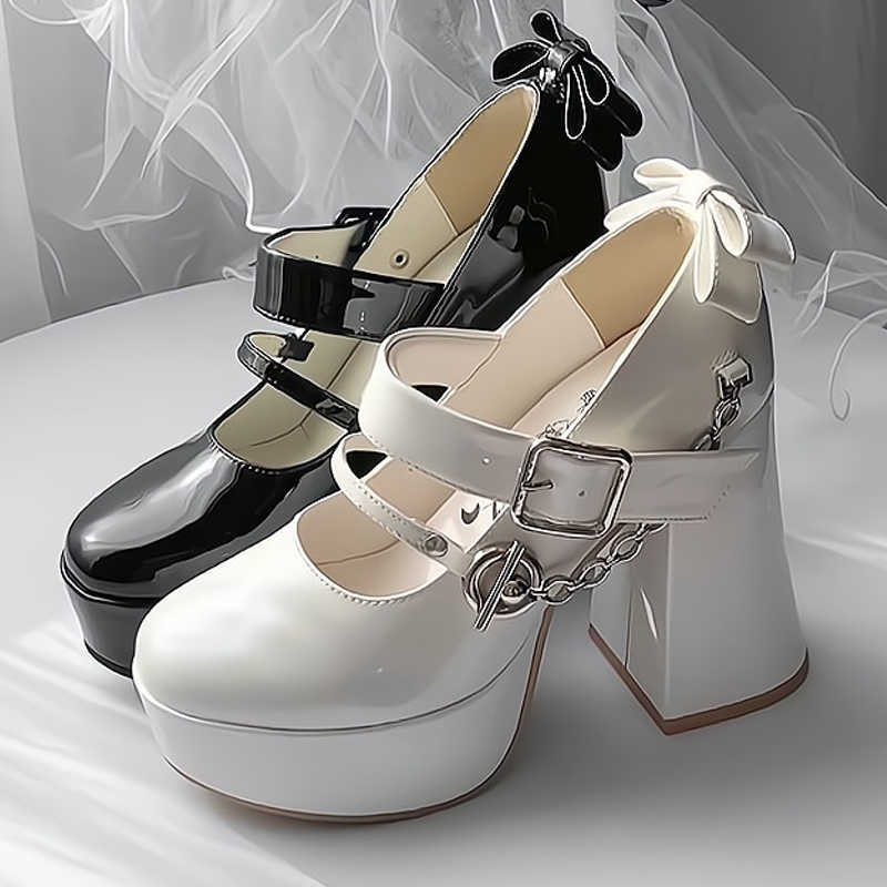 Coquette Buckles Platform High-heeled Shoes