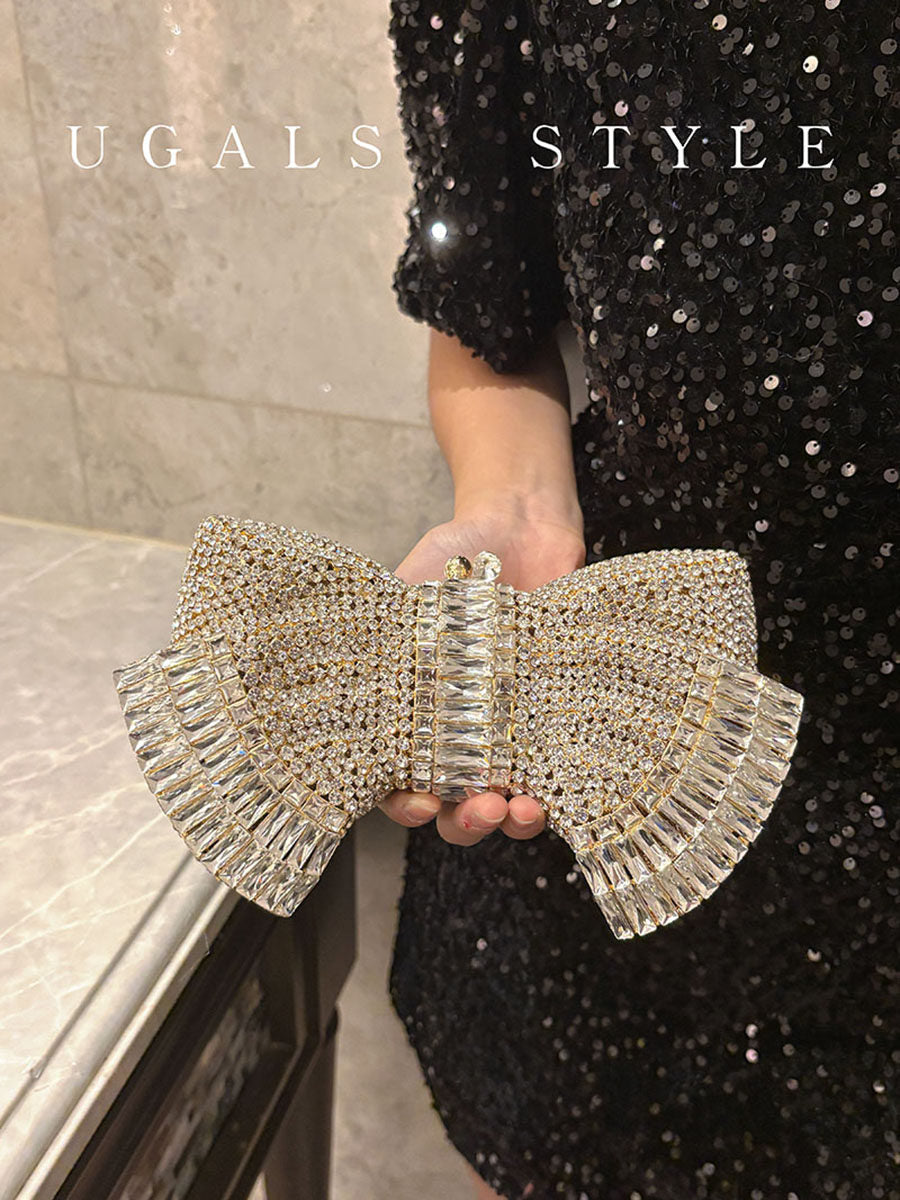 bow rhinestone crossbody bag