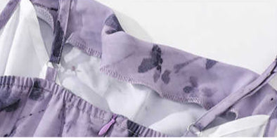 Purple Butterfly Print Suspender Dress