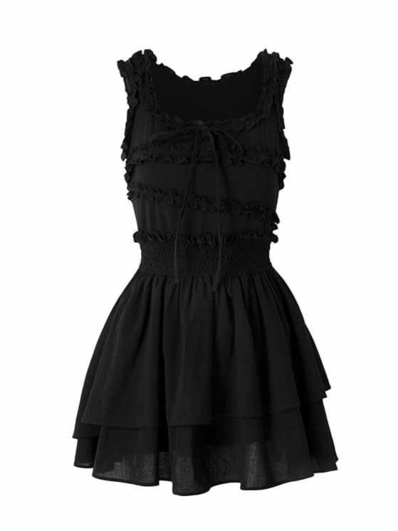 Dark Coquette Lace Sleeveless Dress