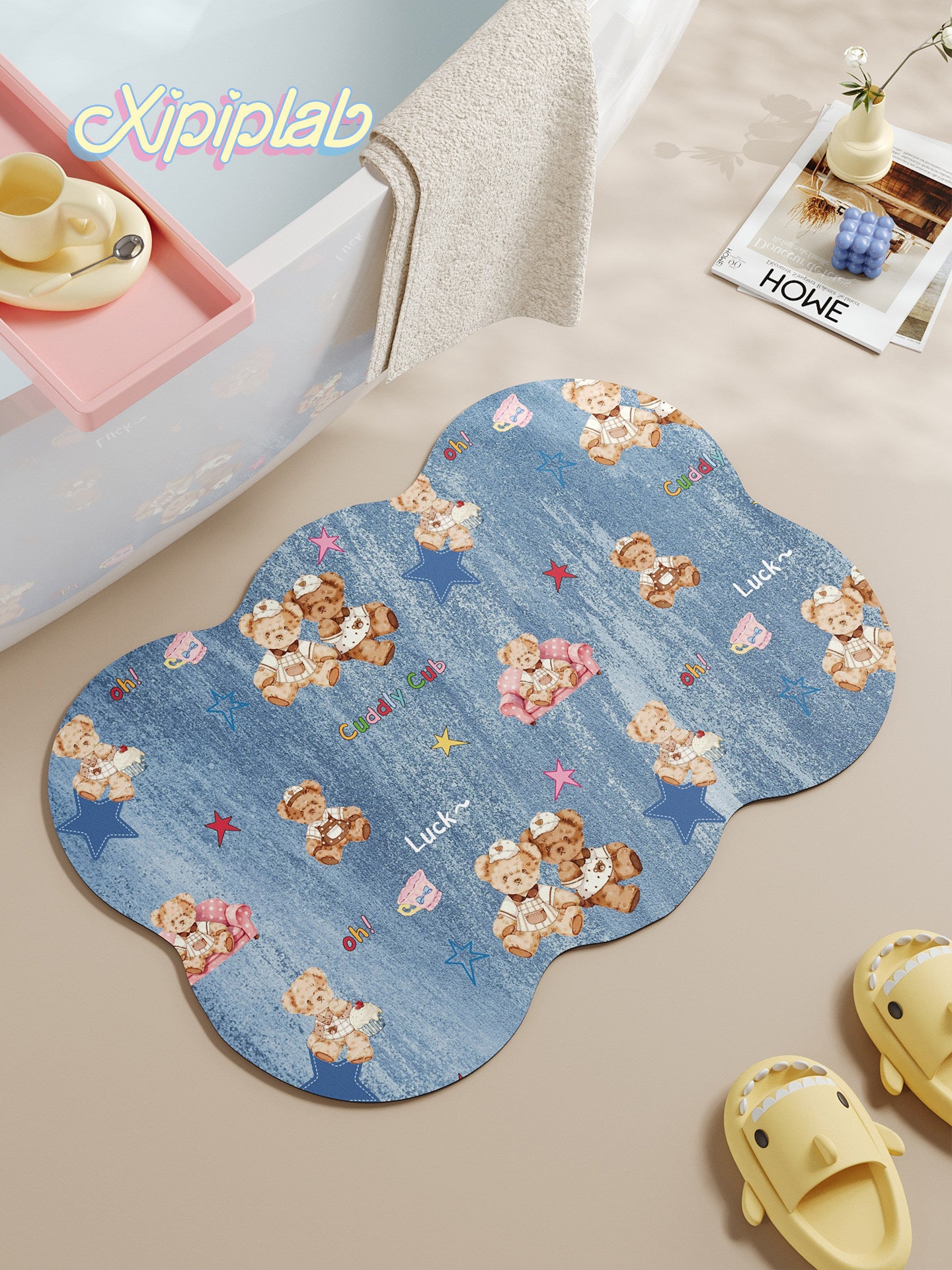 kawaii water absorbent and non-slip bathroom mat