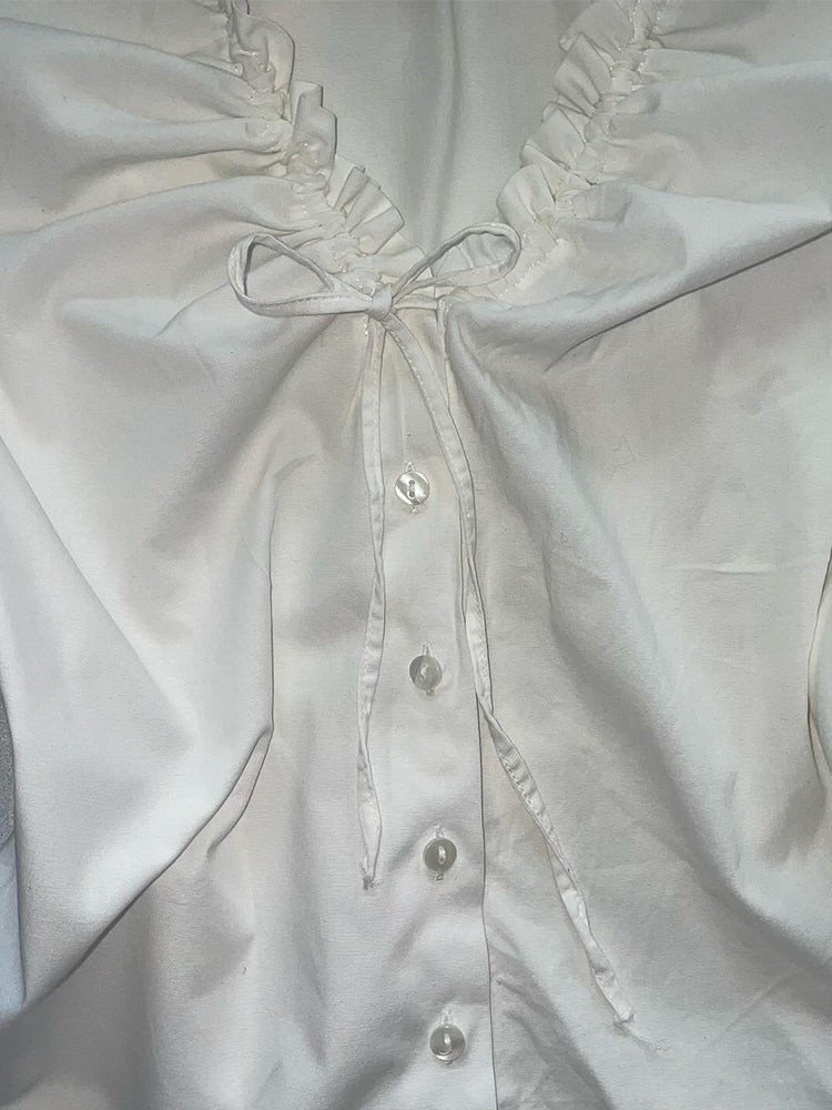 Vintage White V-Neck Shirt