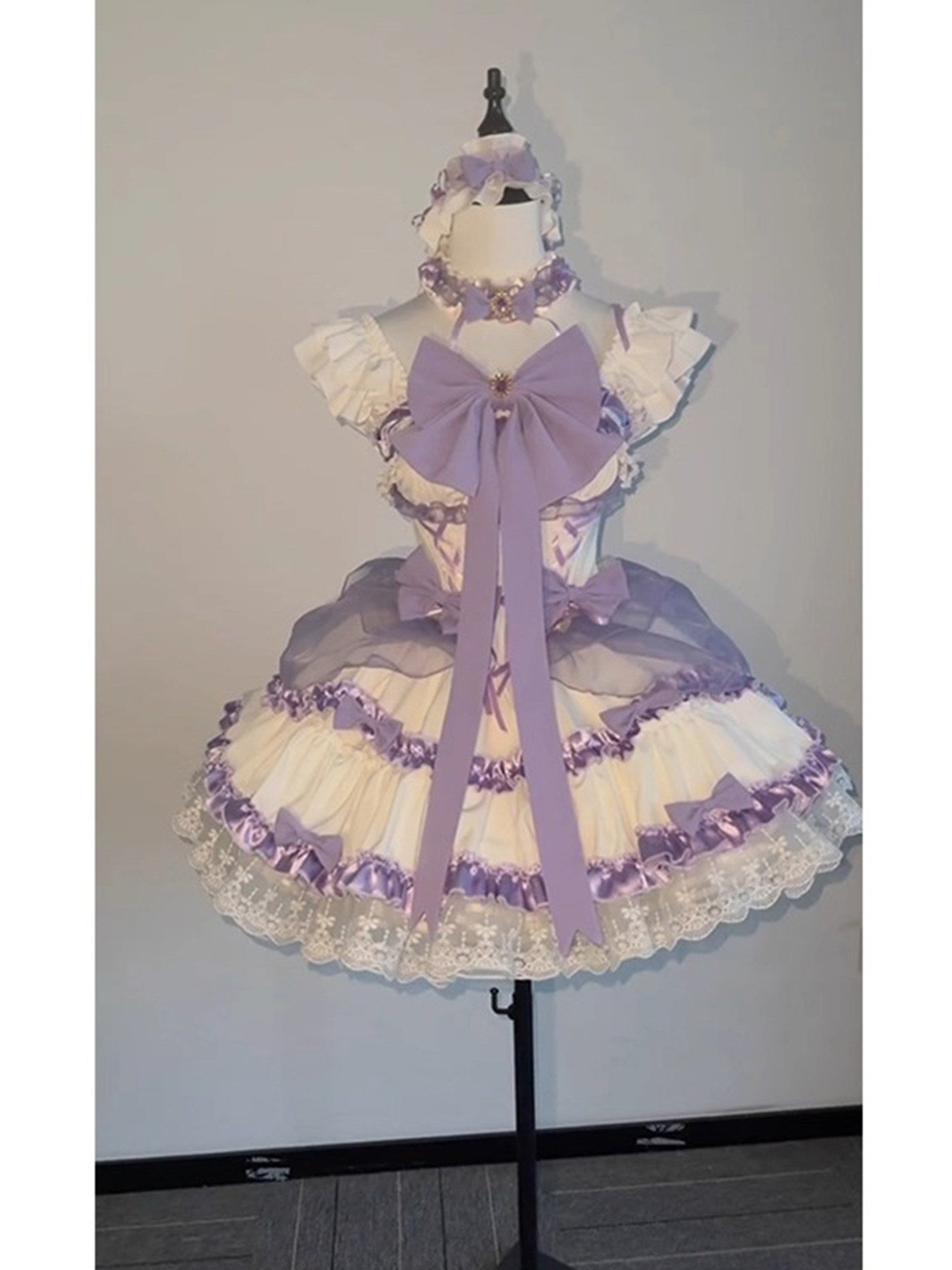 purple lolita ruffled princess dress