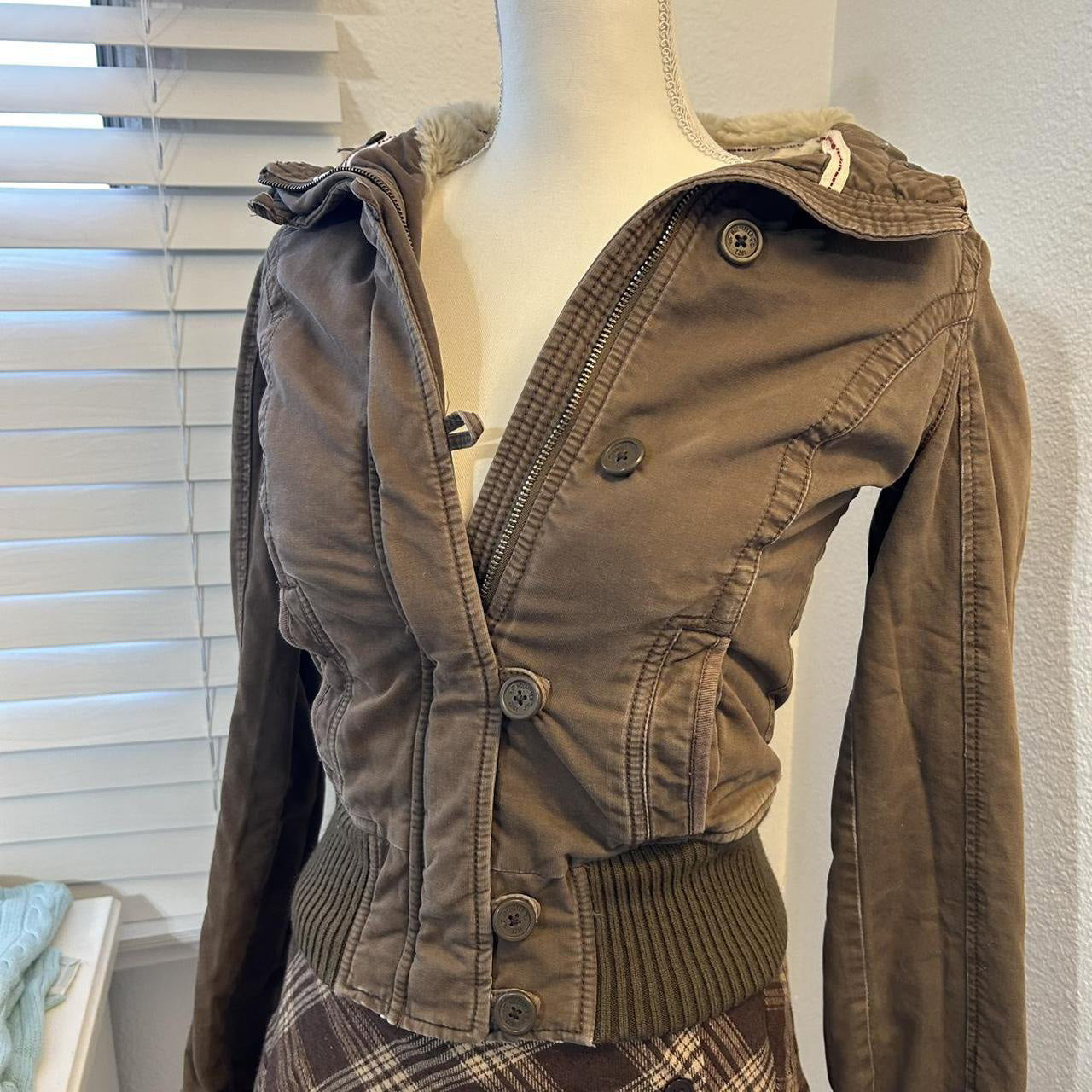 y2k retro brown jacket