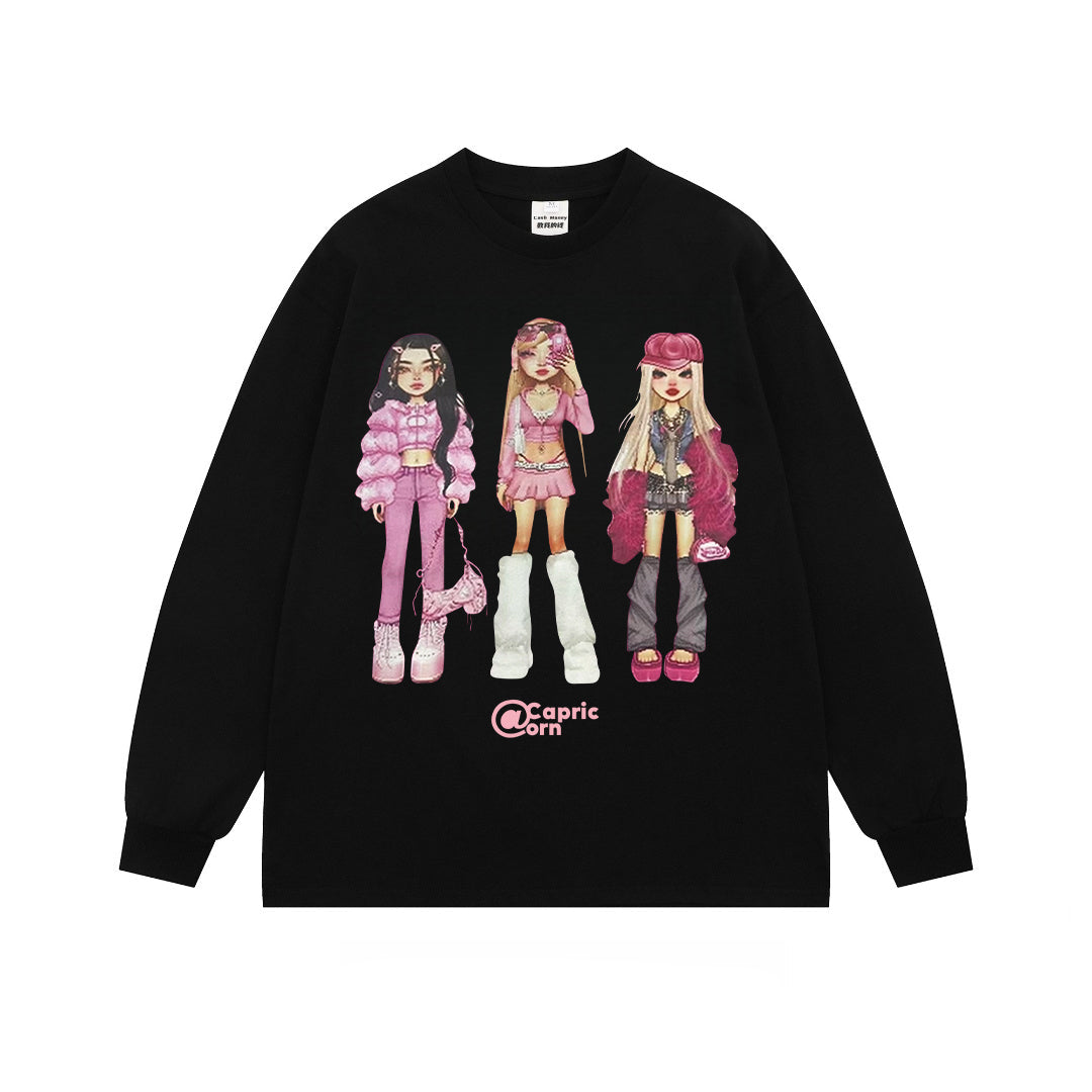 hip-hop girl printed kawaii sweatshirt