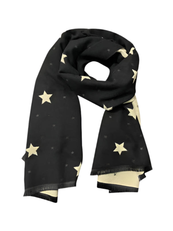 Y2K Star Double-sided Cashmere Scarf