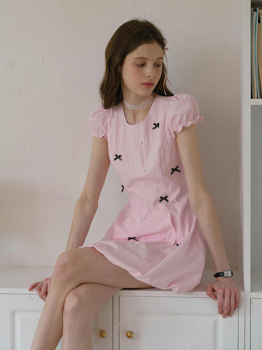 Pink Puff Fluffy Flower Bud Dress