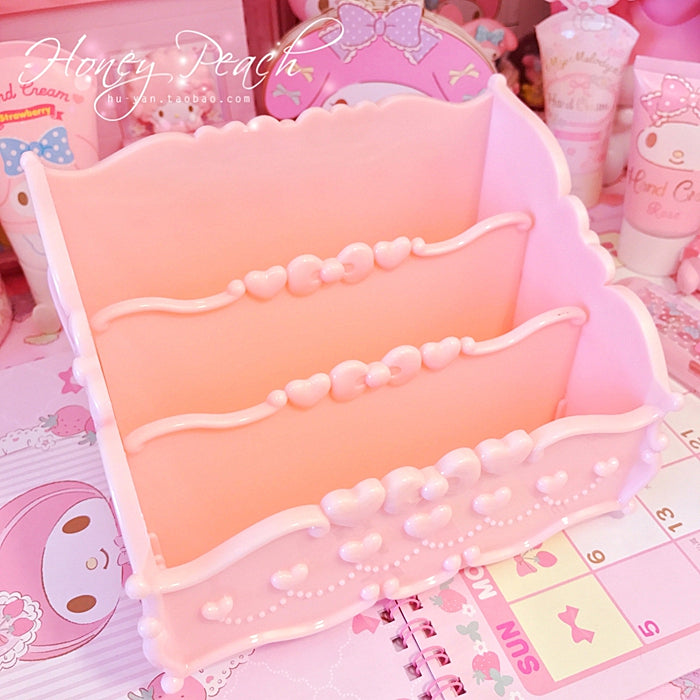 Soft Girl Heart Bow Love Cosmetic Storage Box
