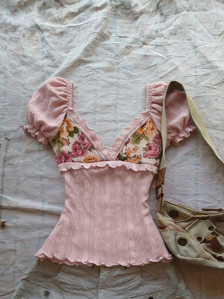floral pink shirt