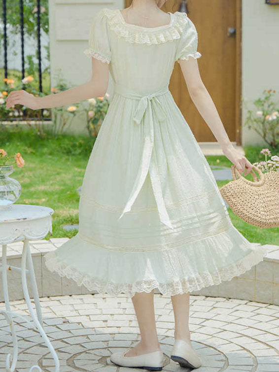 Fairy Cream Green Princess Dress