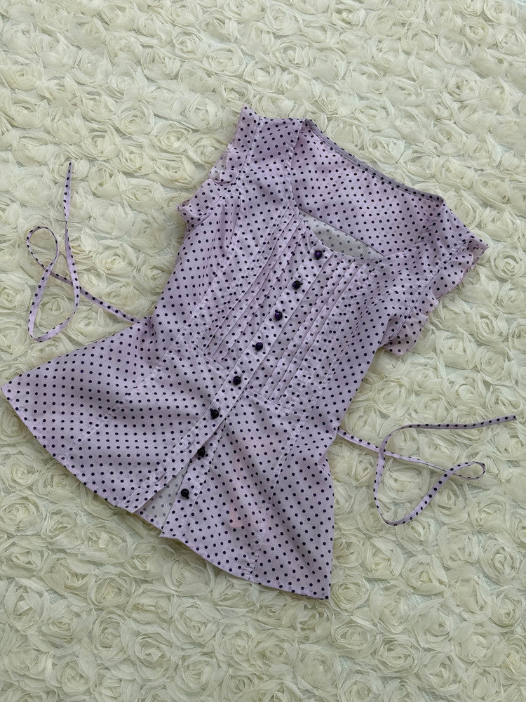 purple polka dots tank top