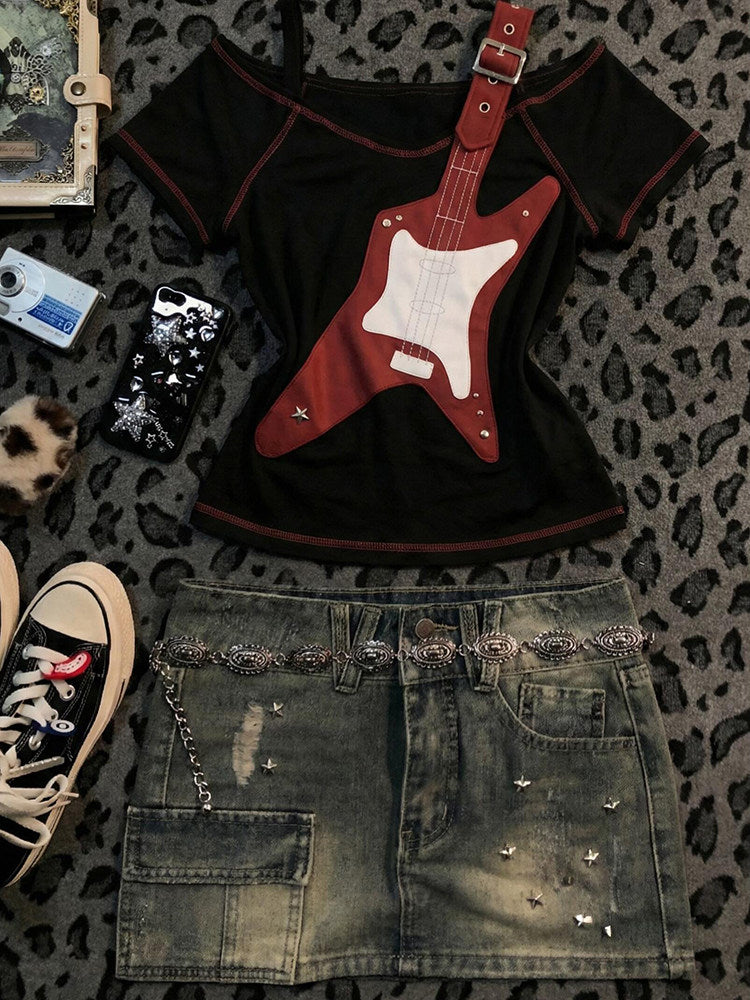 punk guitar shirt