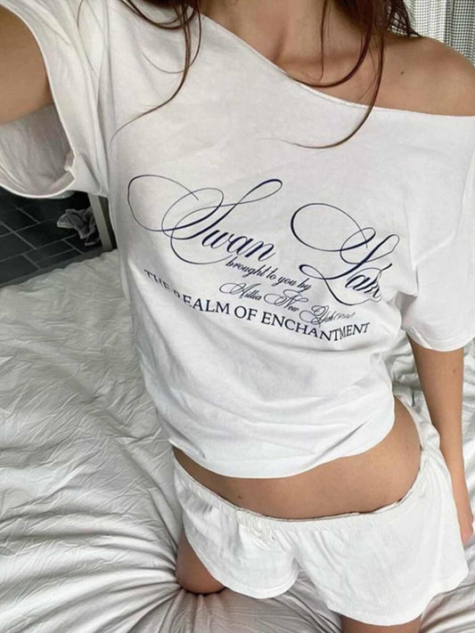 Slanted Collar Chic T-shirt