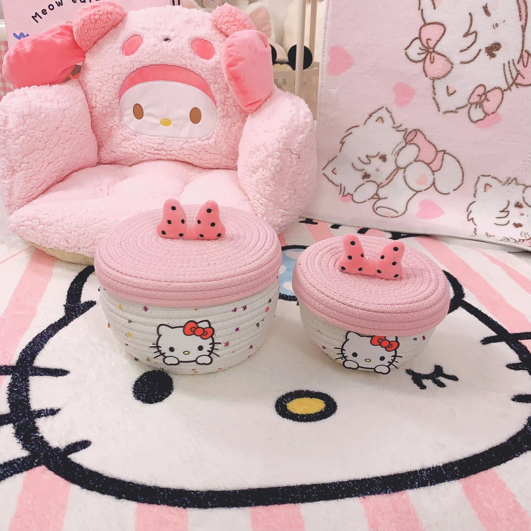 Cute cotton woven storage basket