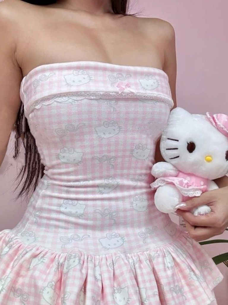 Kitty Printed Tube Top Dress
