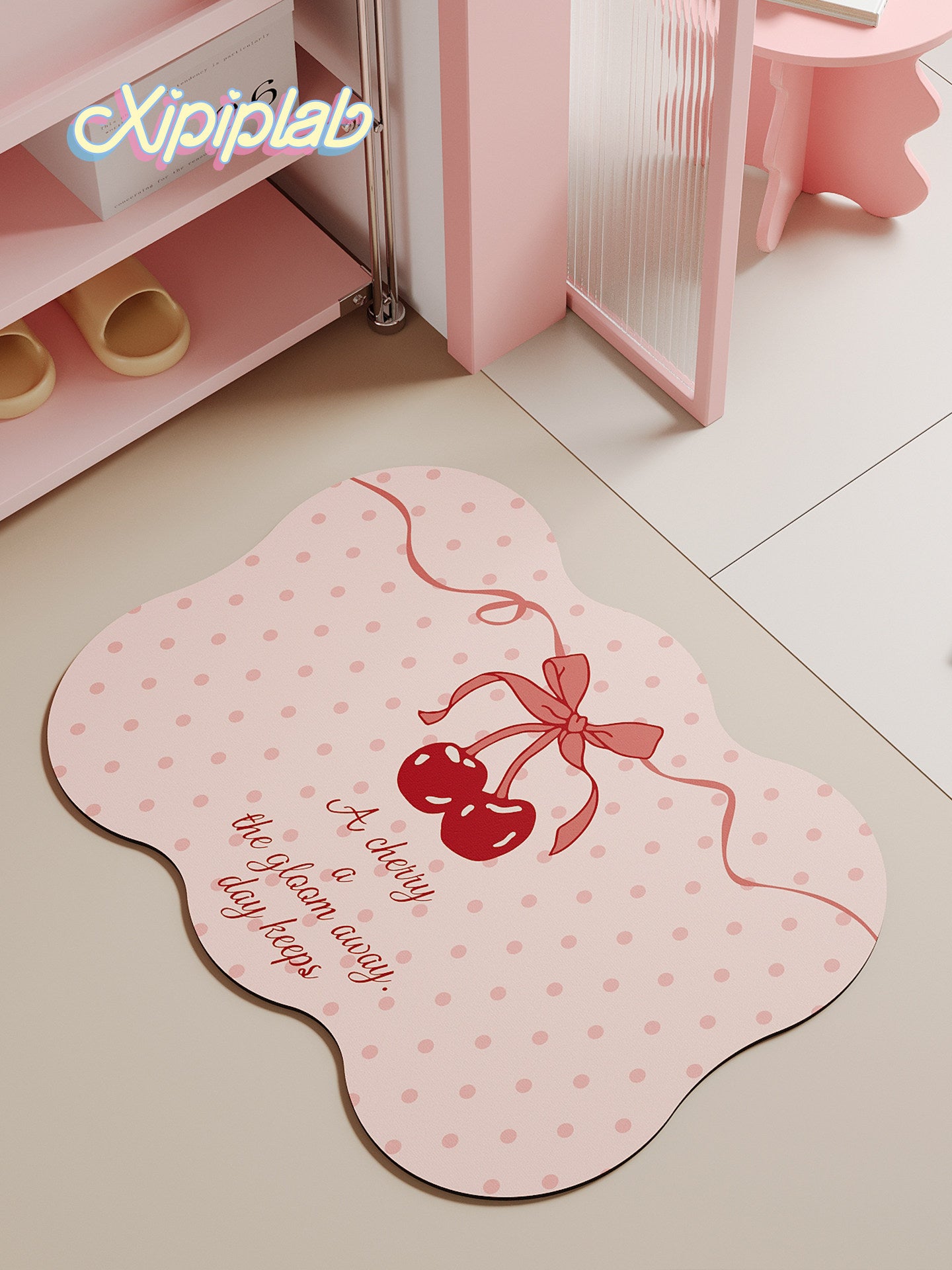 kawaii cherry entrance door mat