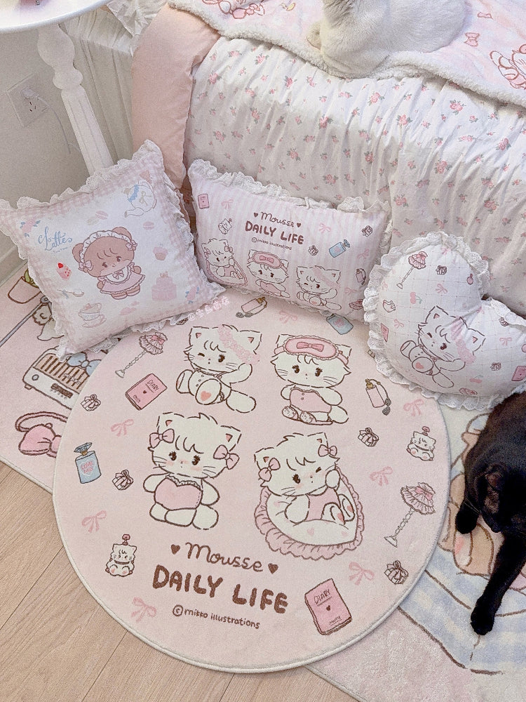 kawaii pink Pillow