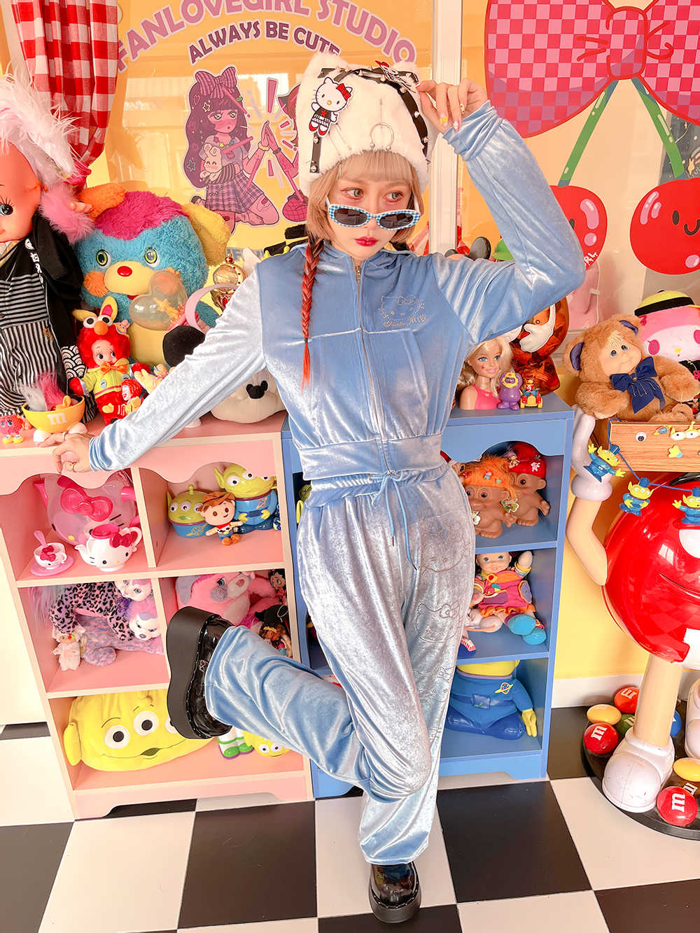 Velvet Y2K Rhinestone Sporty Suit