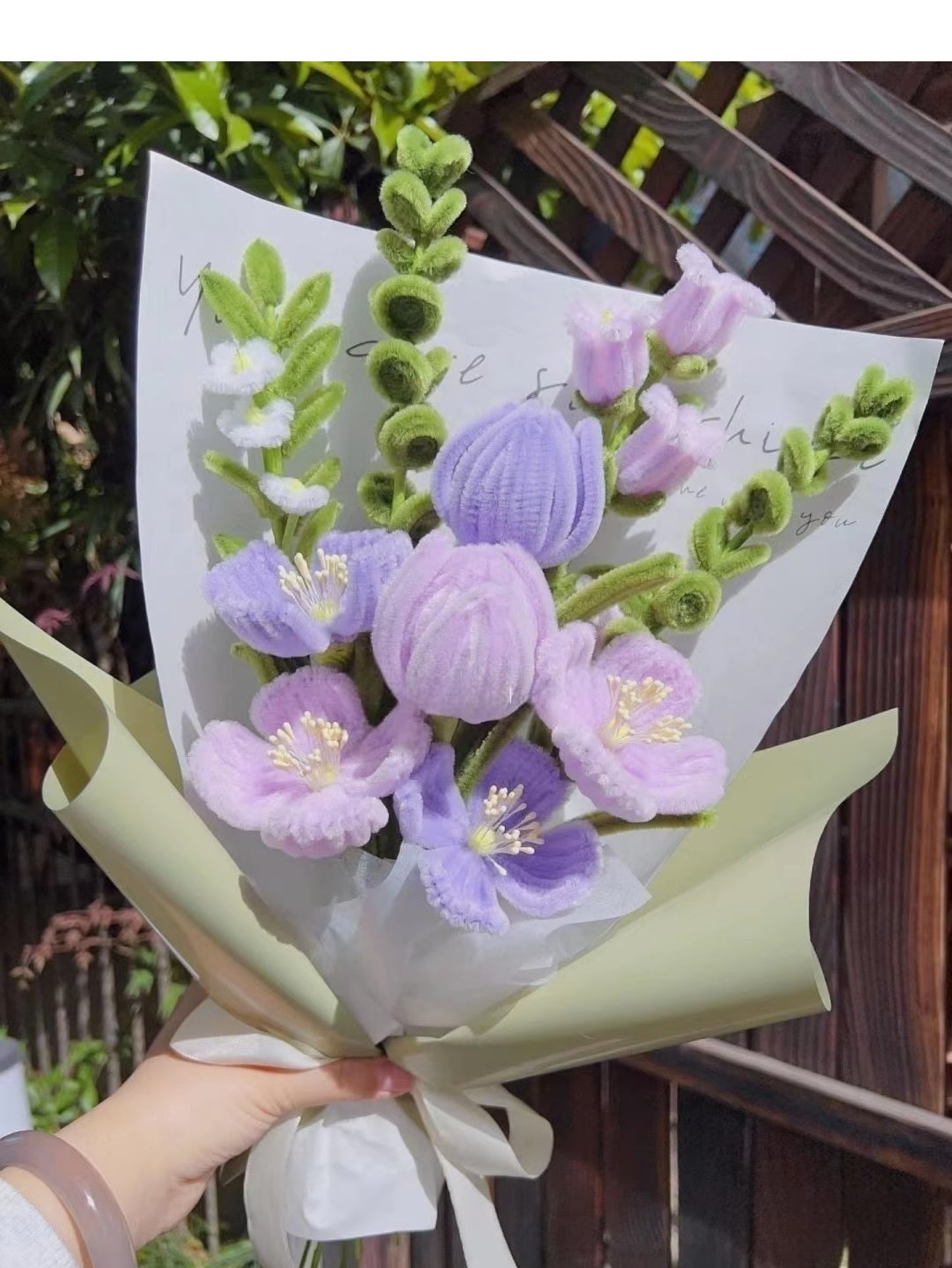 handmade twist stick flowers bouquet