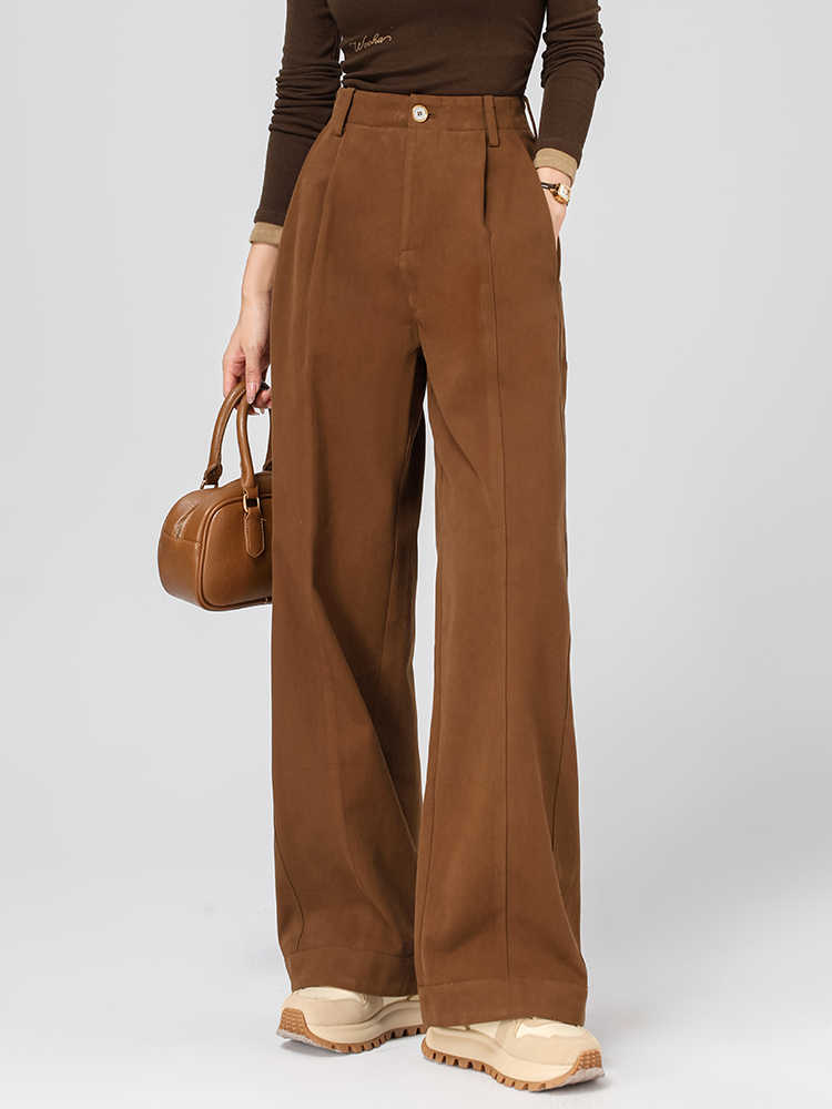 Preppy Aesthetic Cotton Wide-leg Pants