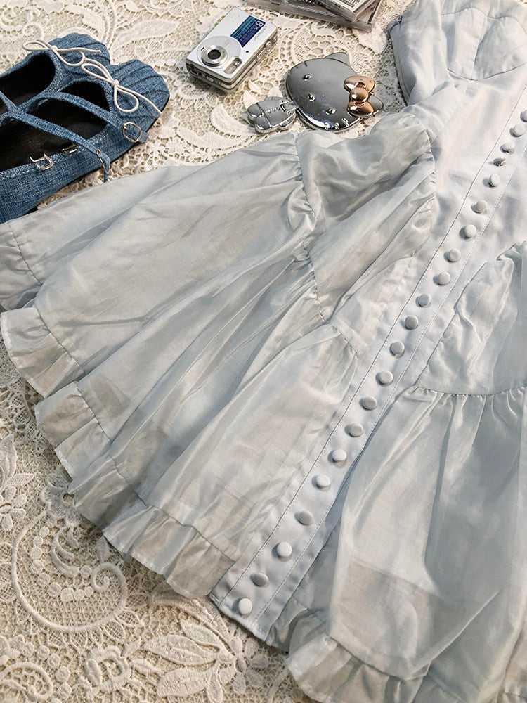 baby blue mesh dress