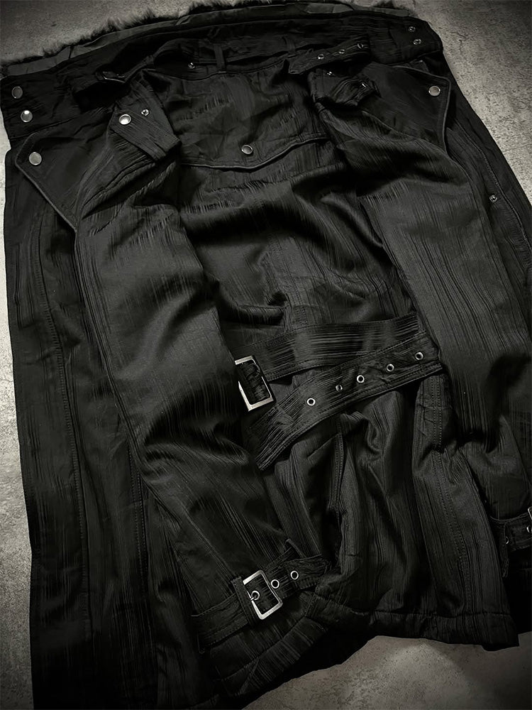 goth retro fur collar jacket