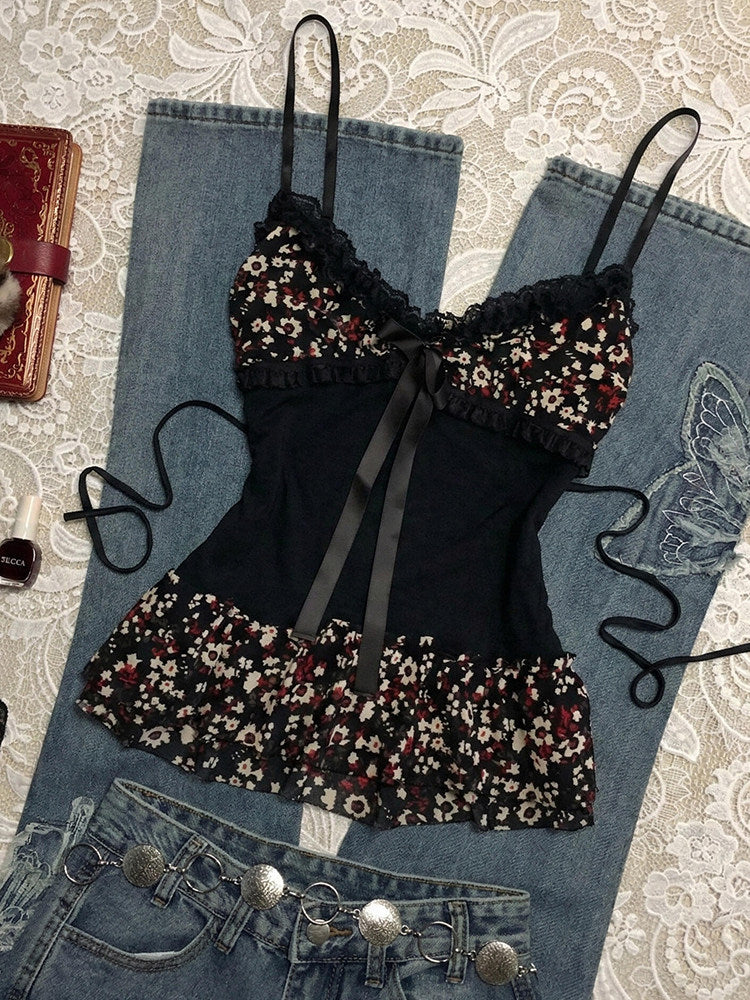 black lace tank top