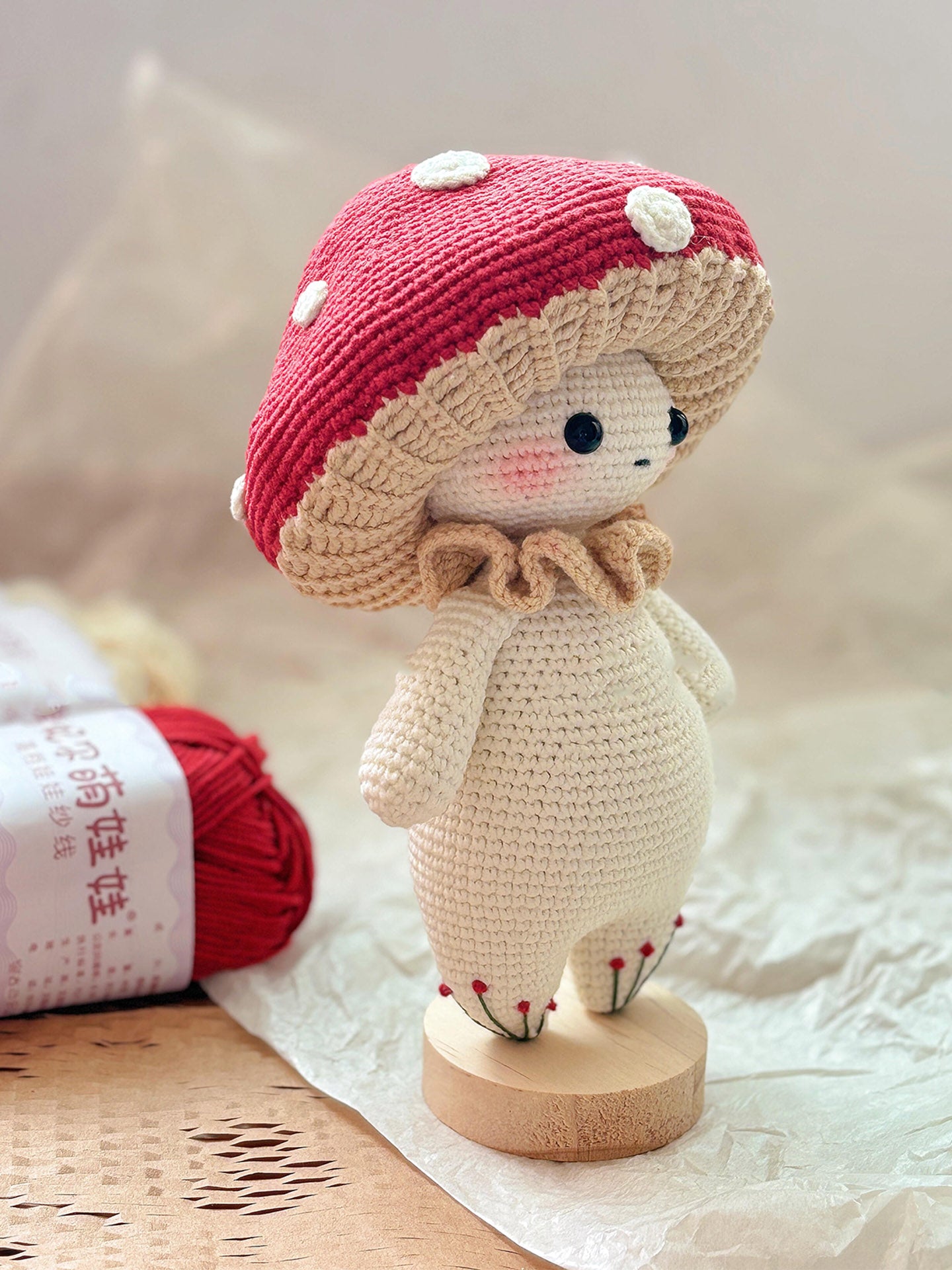 diy crochet Mushroom Elf Doll kit