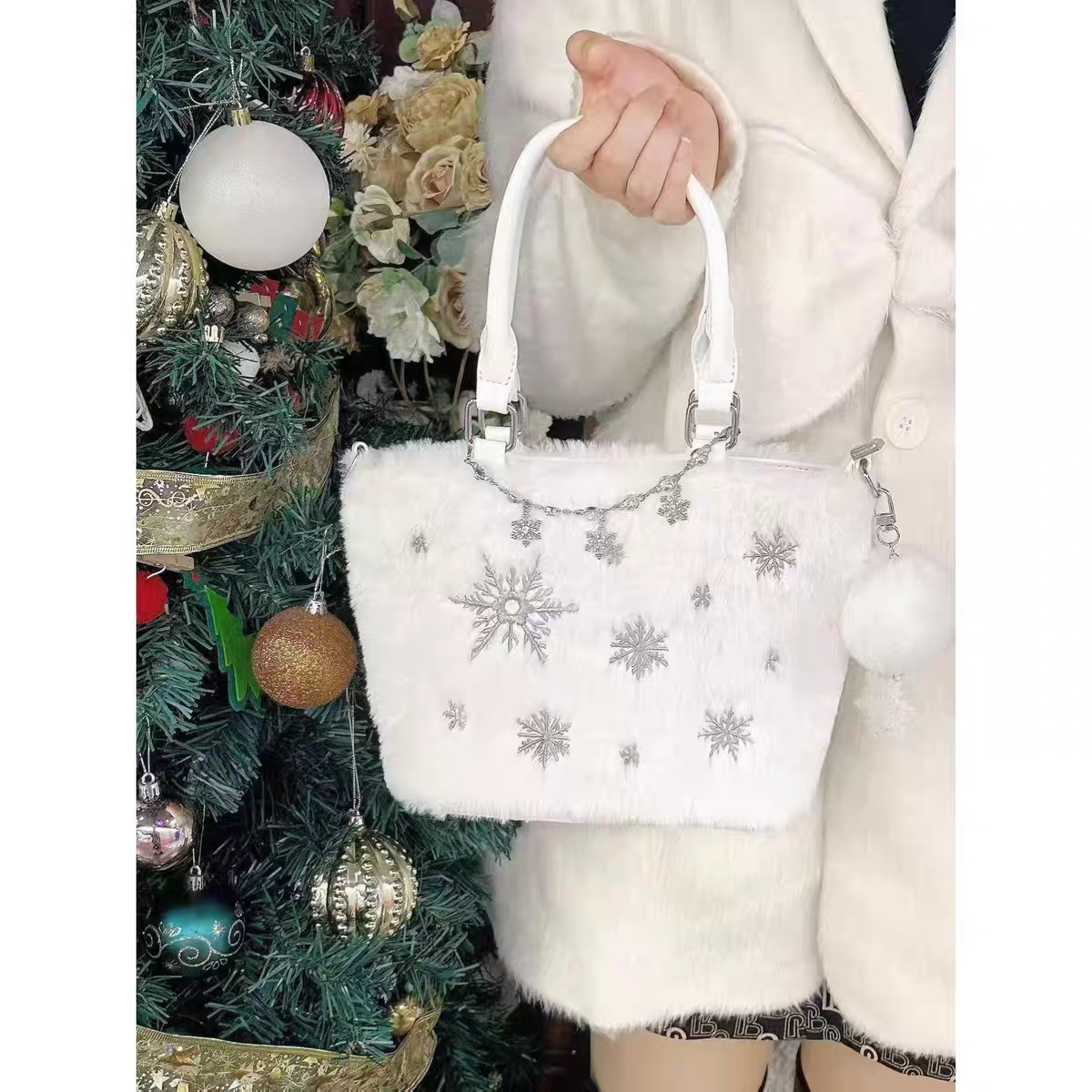 Cute snow white plush bag