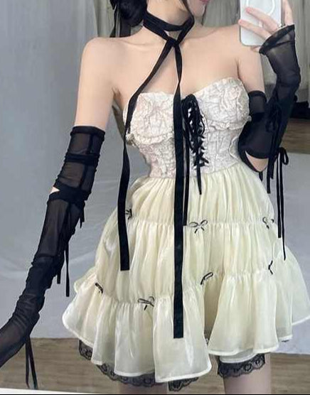 Dark Coquette Tulle Bows Dress