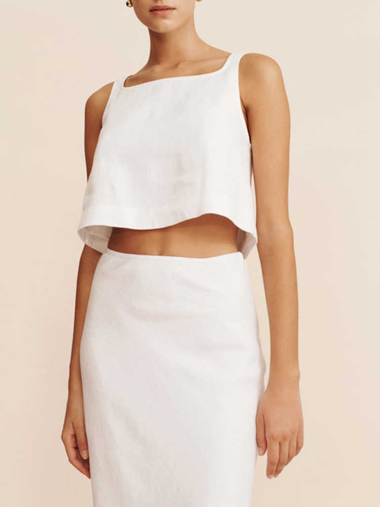 Cotton Linen Crop Top