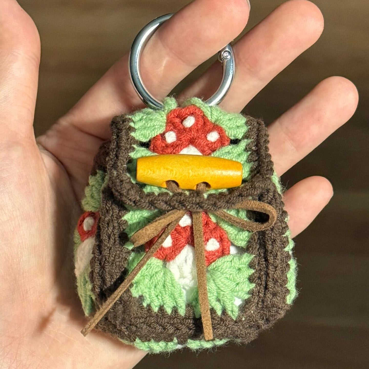 diy crochet Forest mushroom earphone bag kit