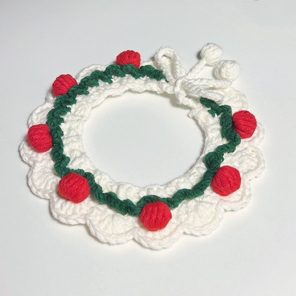 Christmas pet cat diy wool scarf