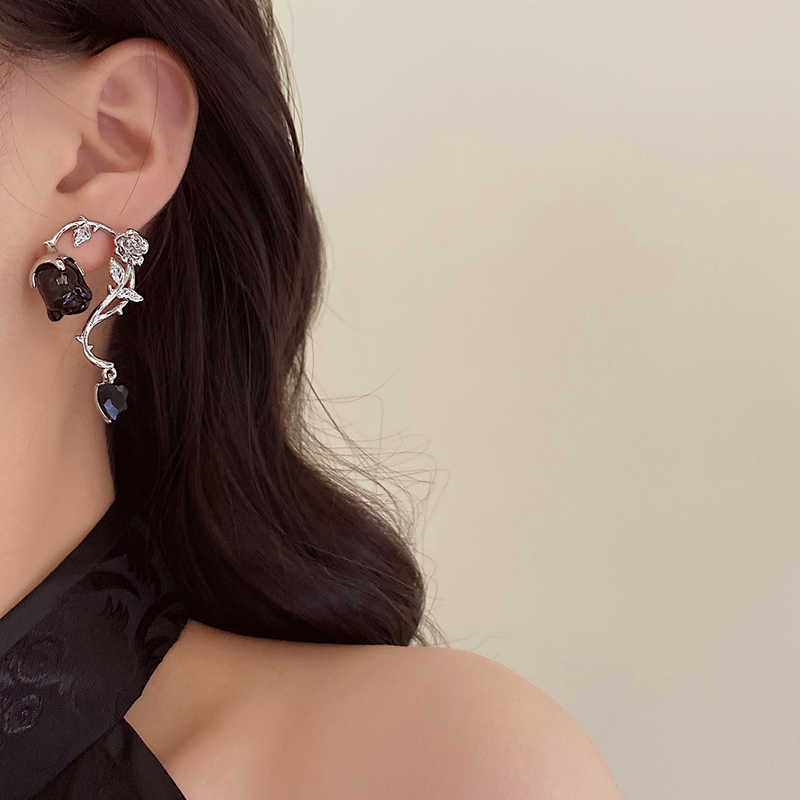 Dark Coquette Rose Earrings