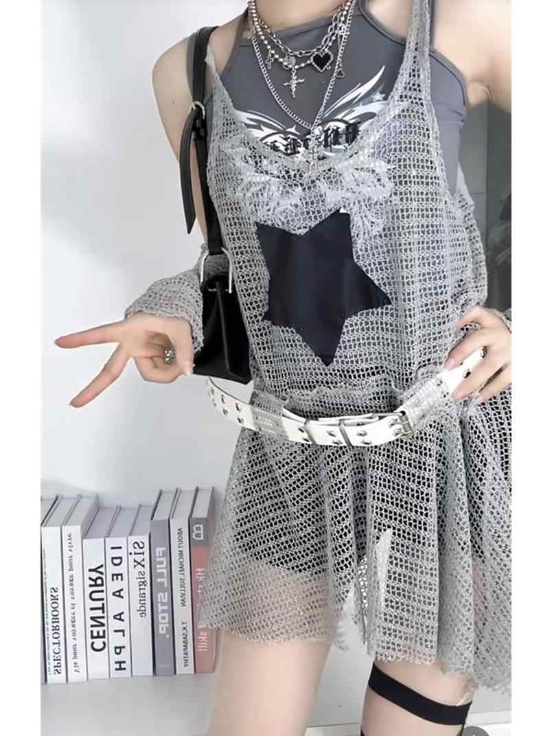 Y2K Star Mesh Two-piece Set
