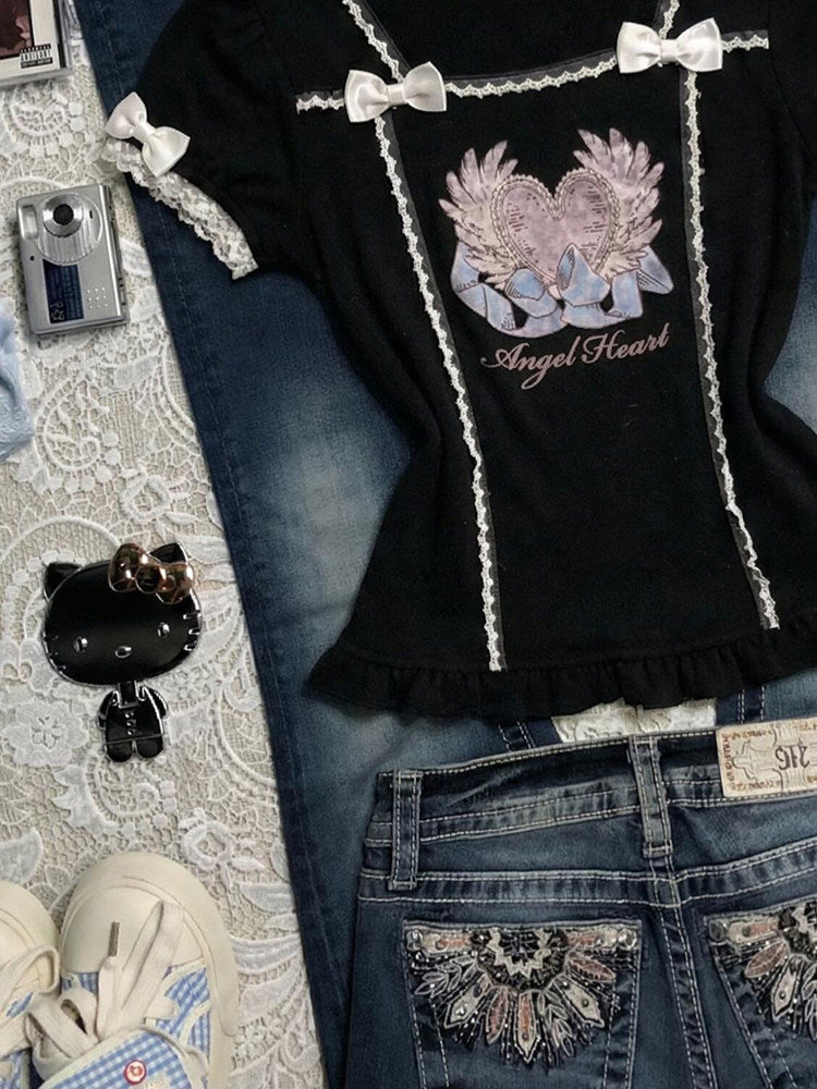 dark fairy bow shirt