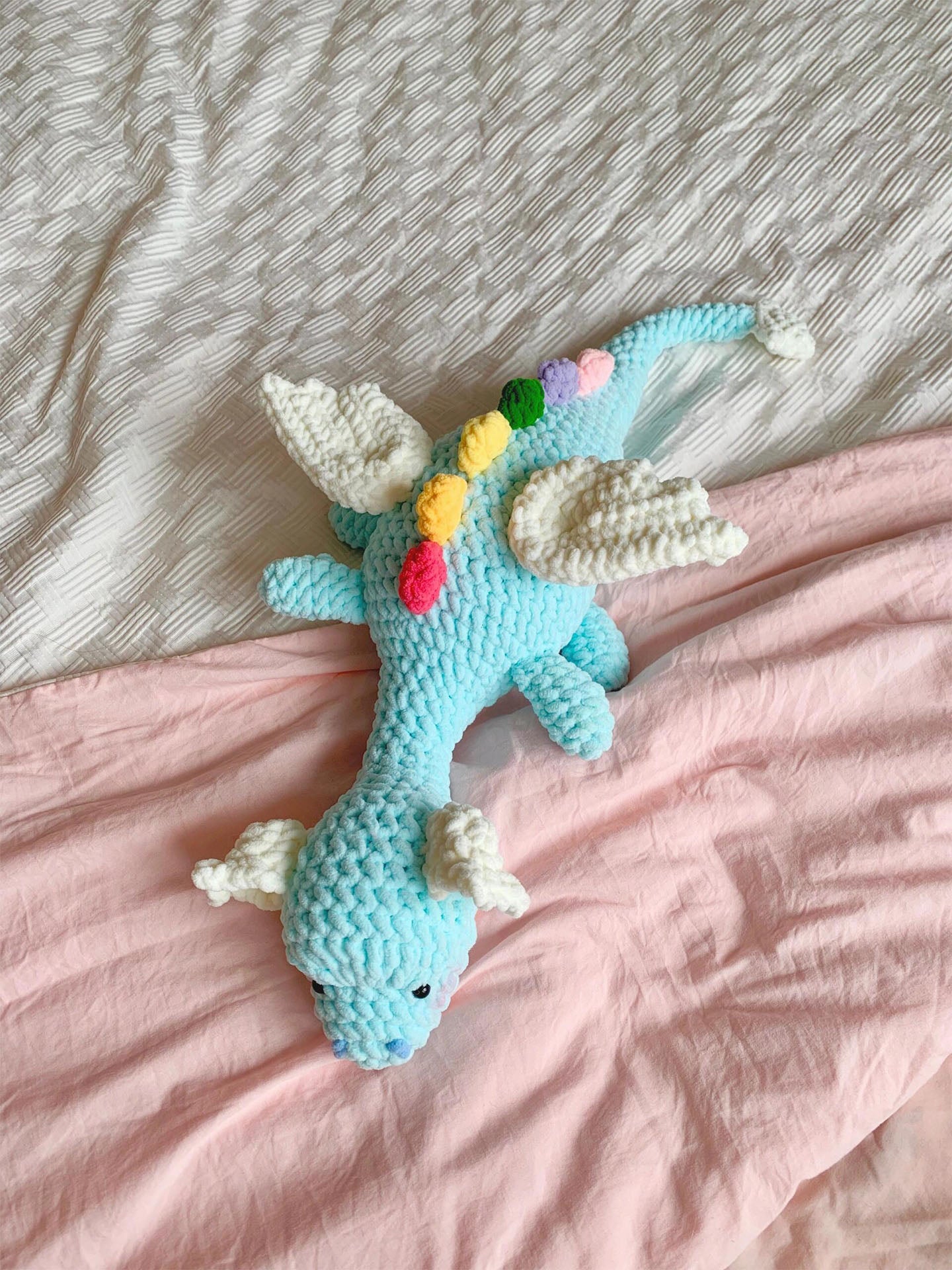 diy crocheted little milk dragon pillow
