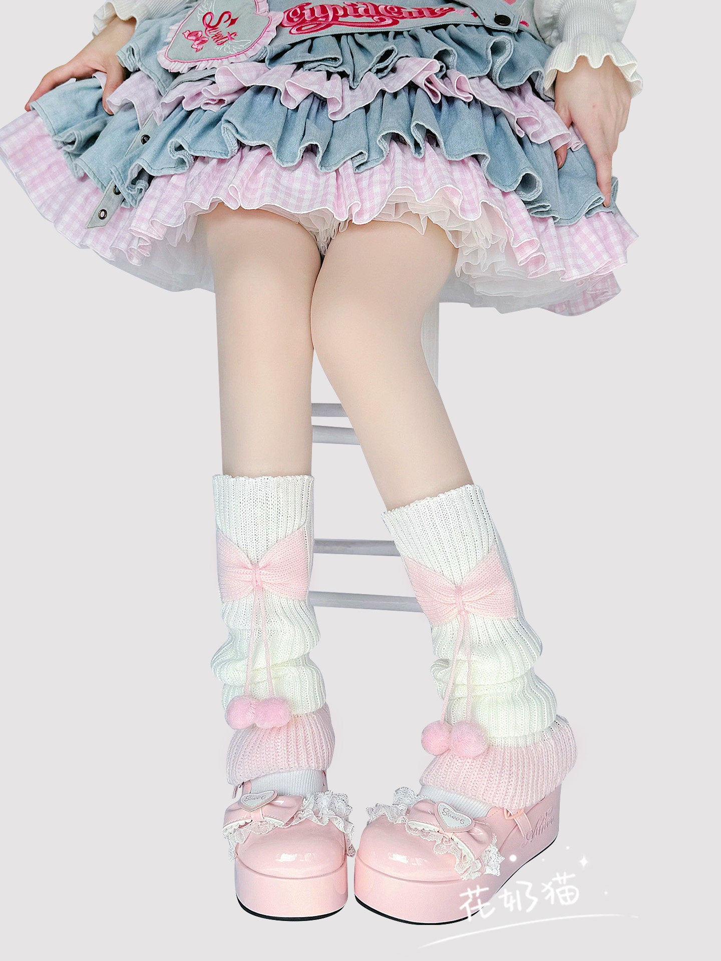 lolita bow knit socks