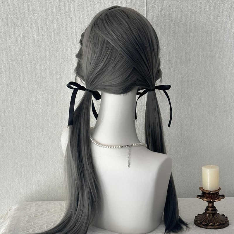 Gray Long Straight Wig
