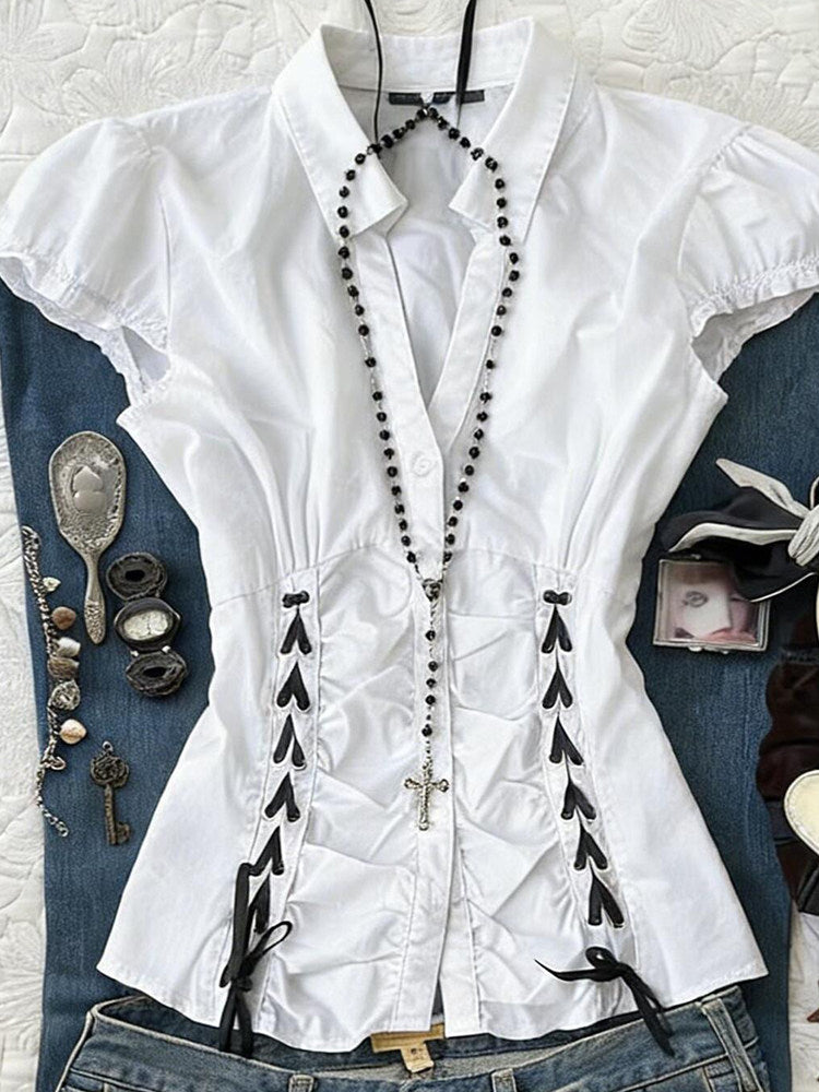 retro white corset shirt