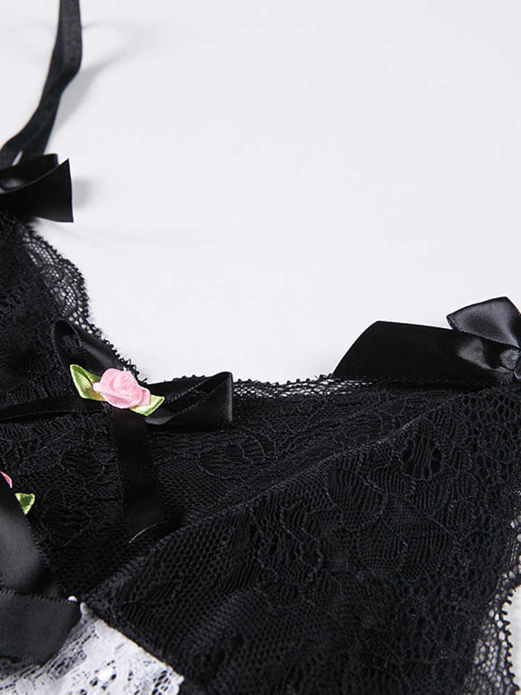 Bow Straps Mesh Lingerie