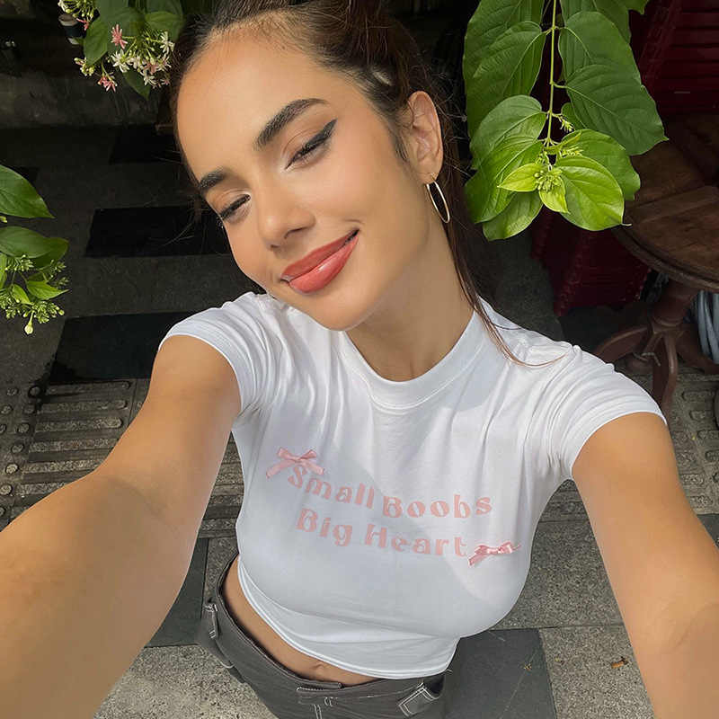Pink Bow Round Neck T-shirt