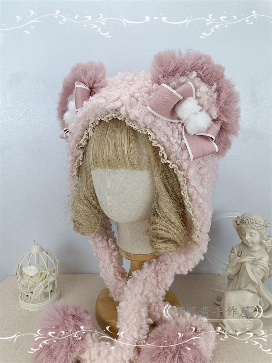 bear ear fur kawaii hat
