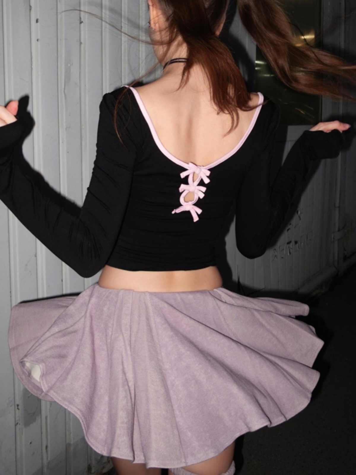 Ballet Girl Bow Long-sleeved Top