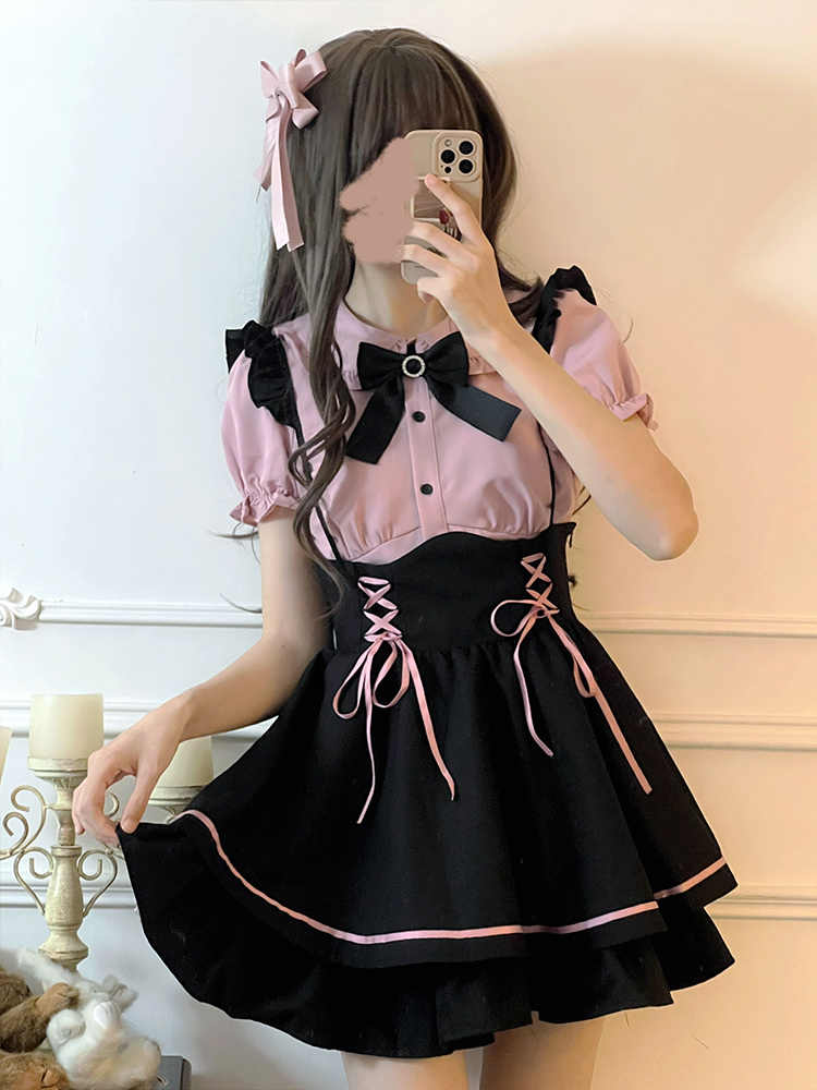 Preppy Pink Shirt Retro Suit