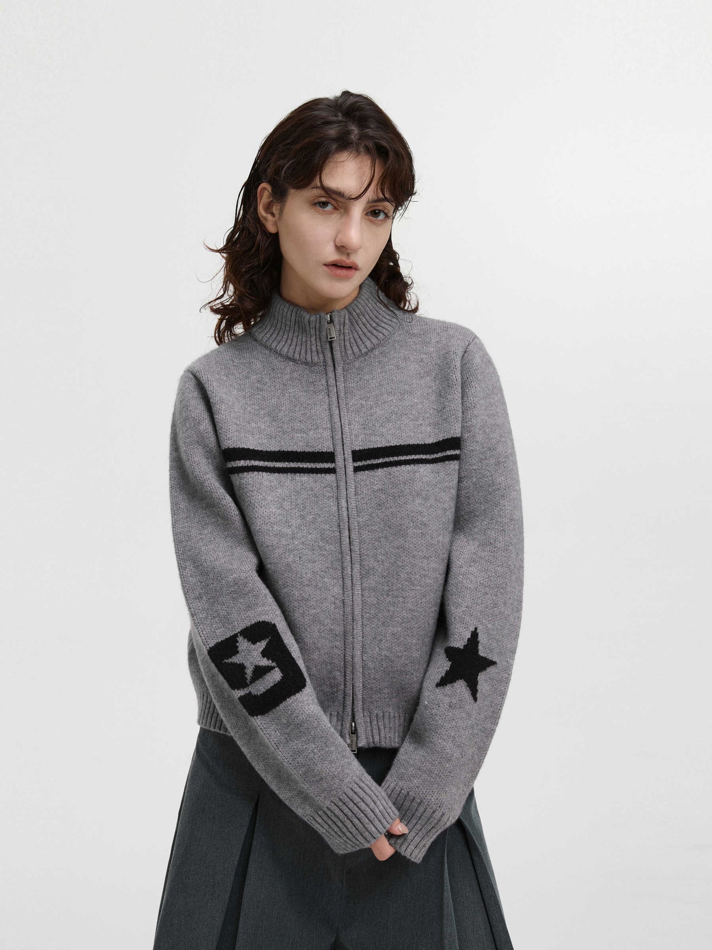 Y2K Star Knit Acubi Cardigan